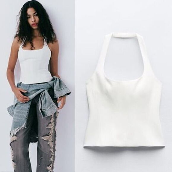 ZARA FITTED HALTER TOP - Picture 5 of 10